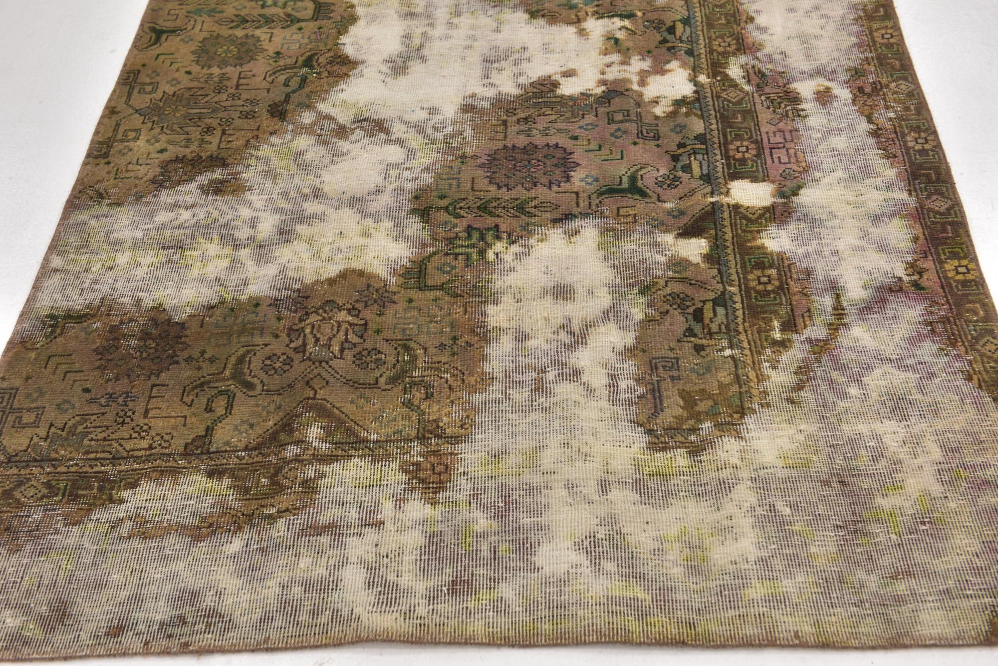 4' 6 x 7' 3 Hand Knotted Ultra Vintage Persian Wool Rug