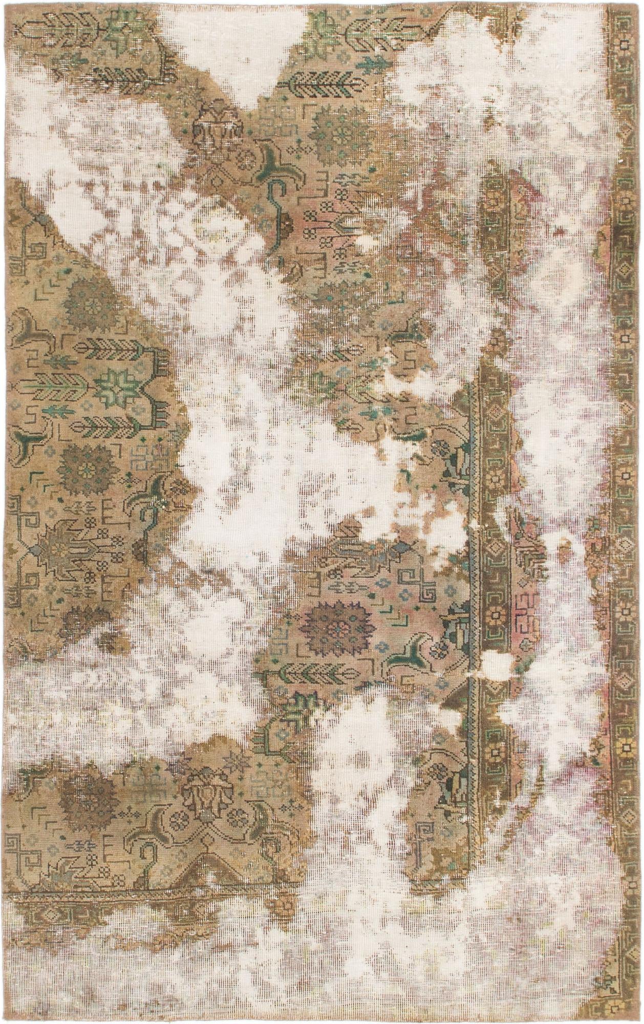 4' 6 x 7' 3 Hand Knotted Ultra Vintage Persian Wool Rug