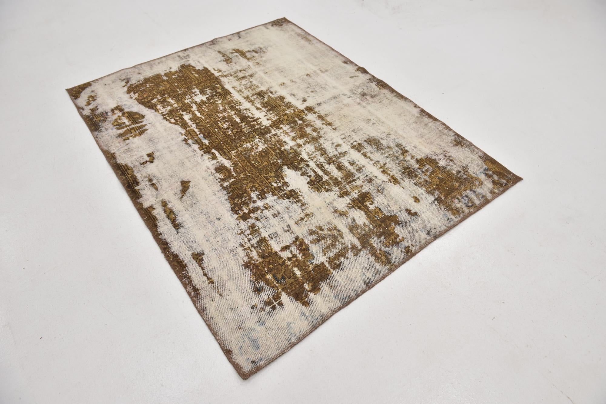 4' 7 x 5' 10 Hand Knotted Ultra Vintage Persian Wool Rug