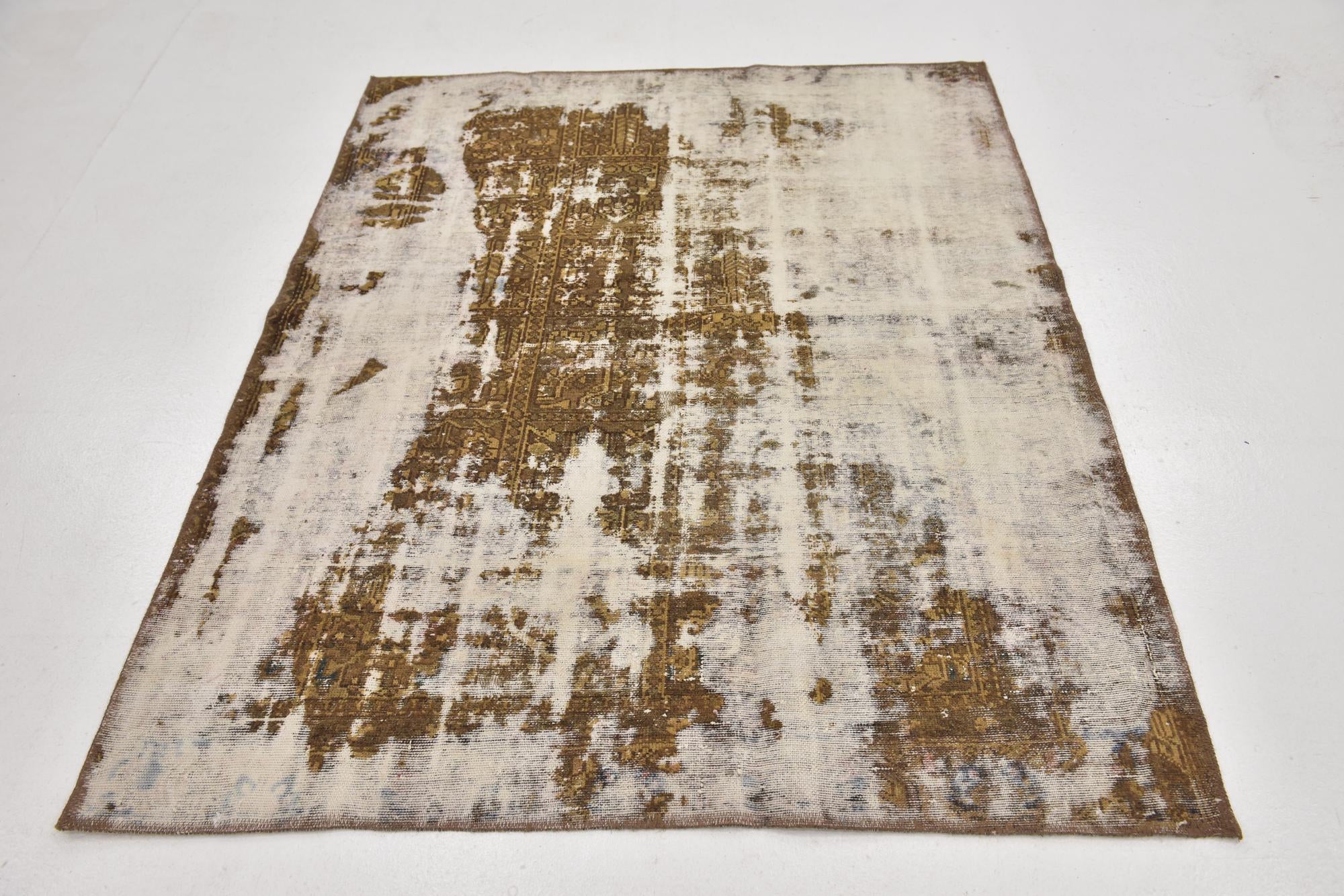 4' 7 x 5' 10 Hand Knotted Ultra Vintage Persian Wool Rug