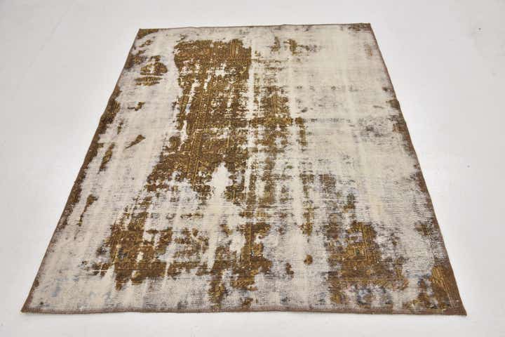 4' 7 x 5' 10 Hand Knotted Ultra Vintage Persian Wool Rug