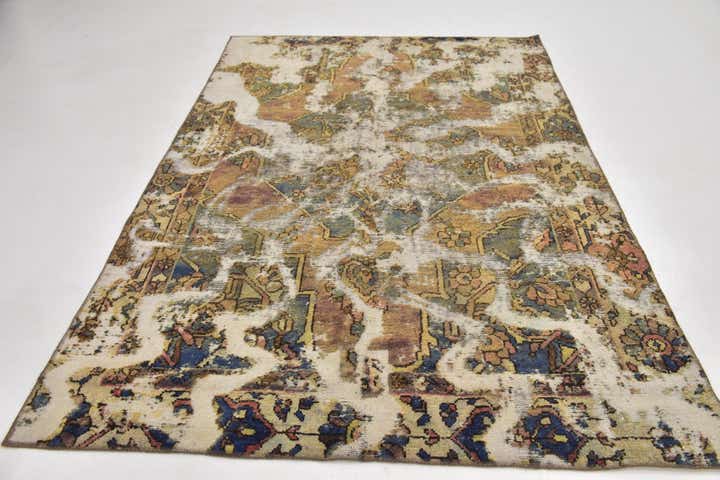 5' 10 x 9' Hand Knotted Ultra Vintage Persian Wool Rug