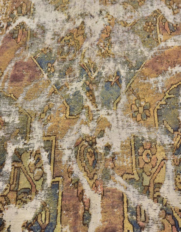 Detail image of 5' 10 x 9'  Hand Knotted Ultra Vintage Persian Wool Rug