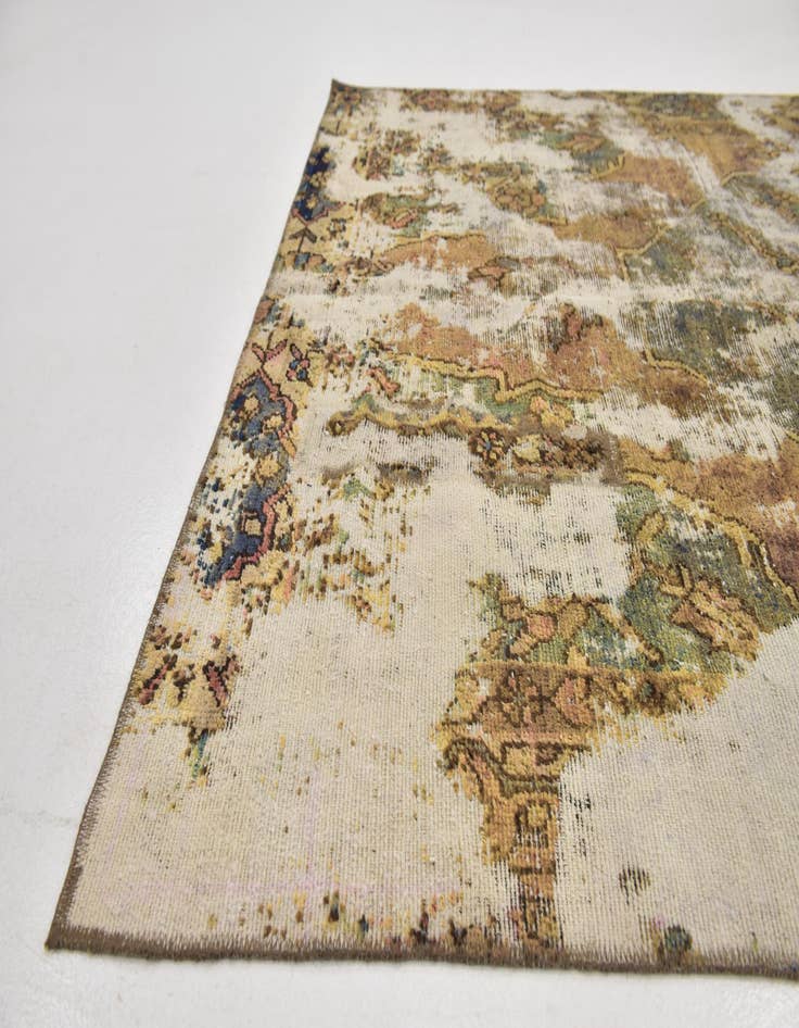 Detail image of 5' 10 x 9'  Hand Knotted Ultra Vintage Persian Wool Rug