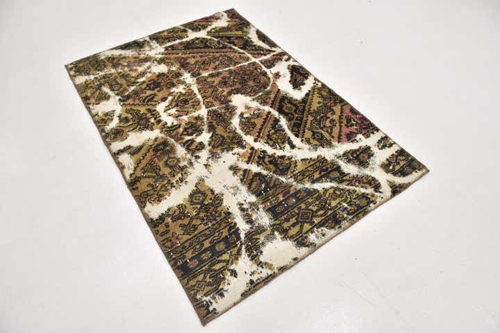 4' x 5' 9 Hand Knotted Ultra Vintage Persian Wool Rug