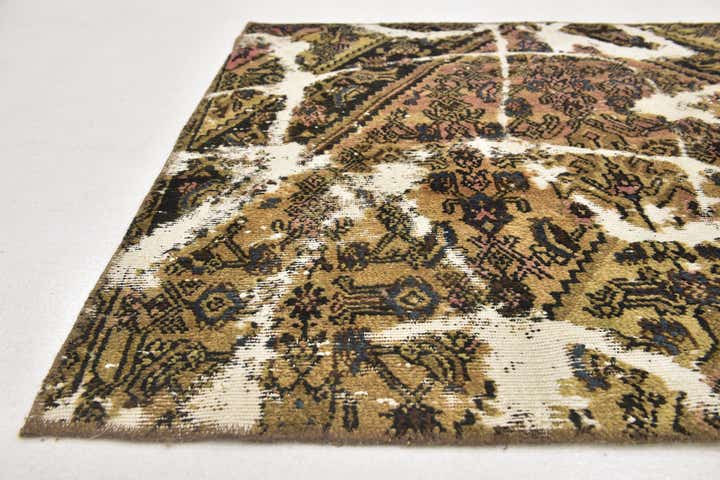 4' x 5' 9 Hand Knotted Ultra Vintage Persian Wool Rug