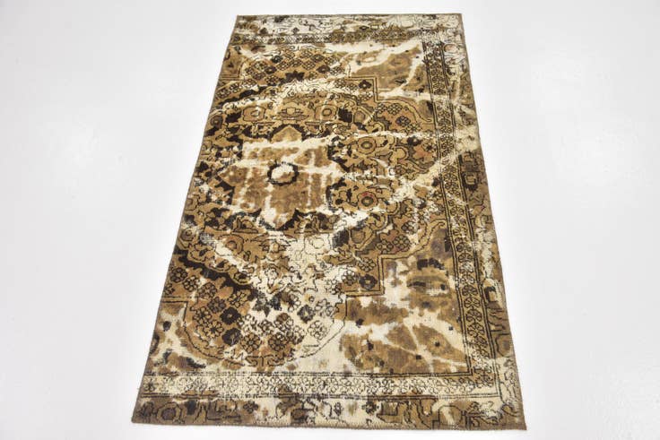 Detail image of 80cm x 145cm anudado a mano Ultra Vintage Alfombra Persa Lana