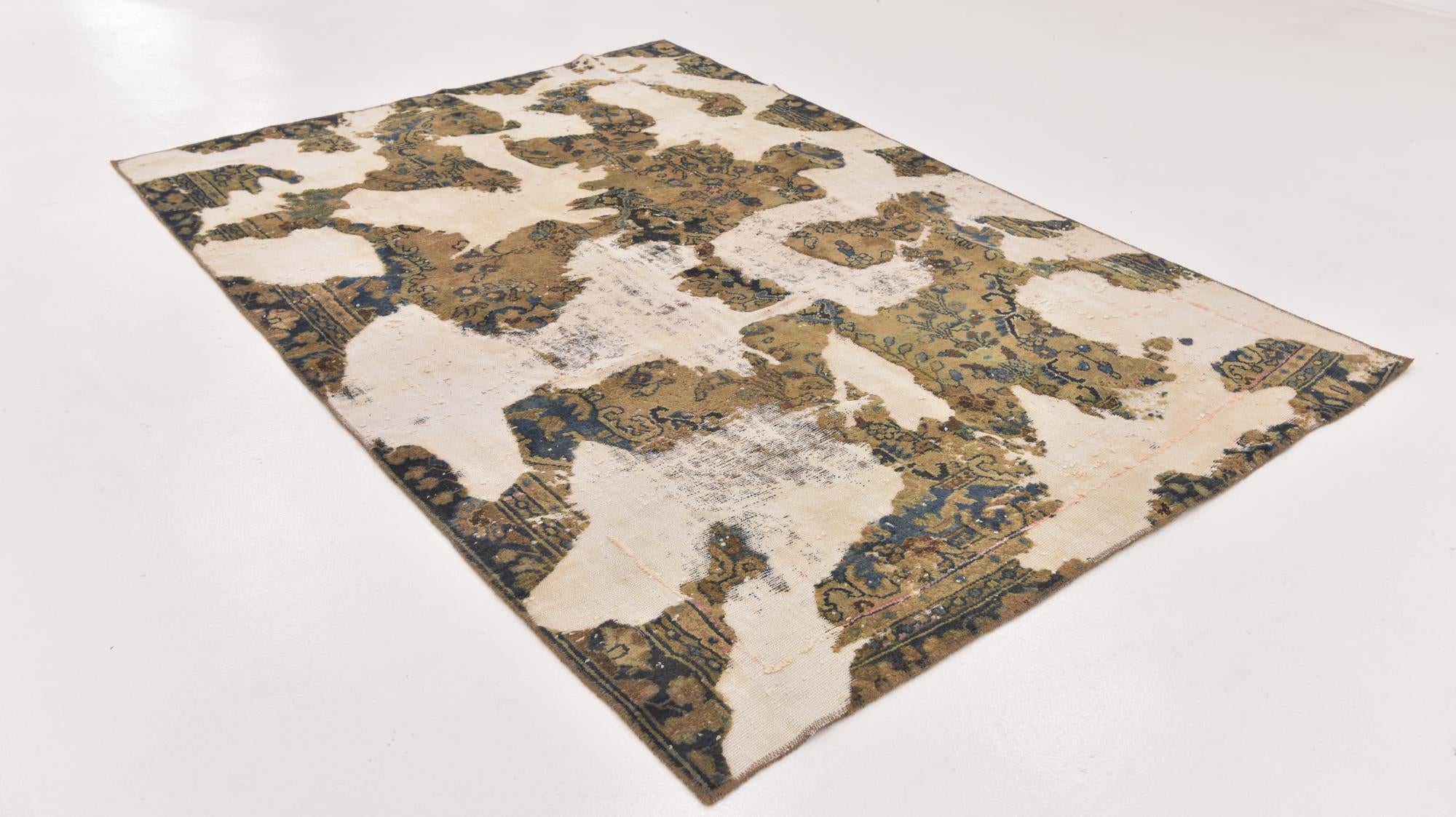 5' 10 x 8' 6 Hand Knotted Ultra Vintage Persian Wool Rug