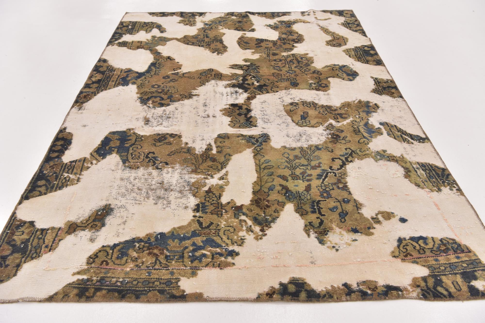 5' 10 x 8' 6 Hand Knotted Ultra Vintage Persian Wool Rug