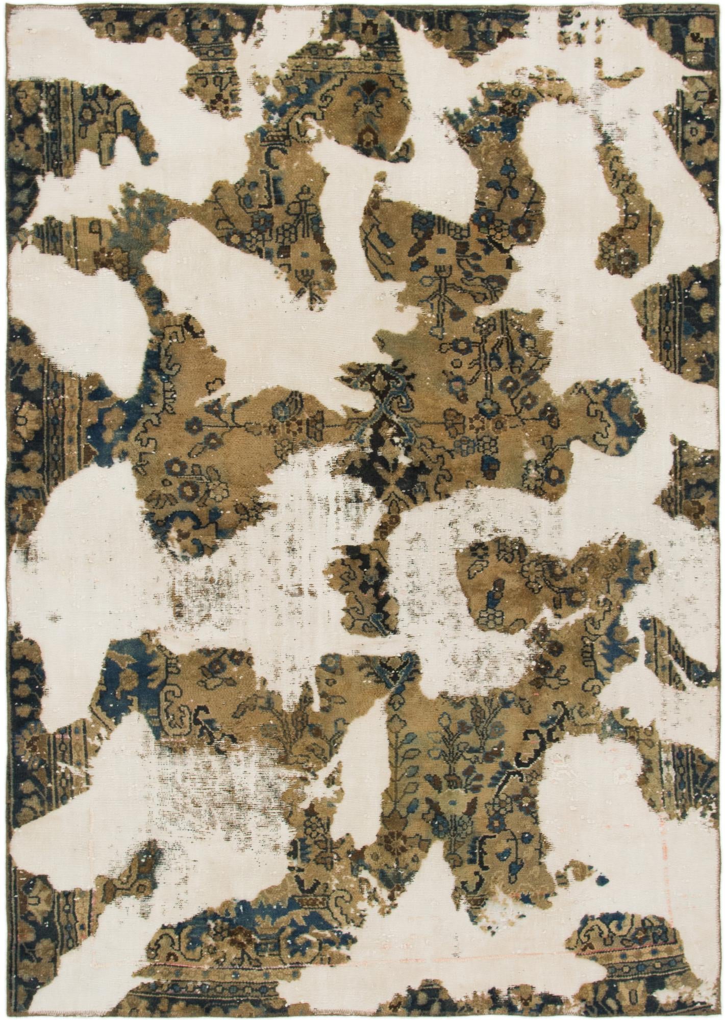 5' 10 x 8' 6 Hand Knotted Ultra Vintage Persian Wool Rug