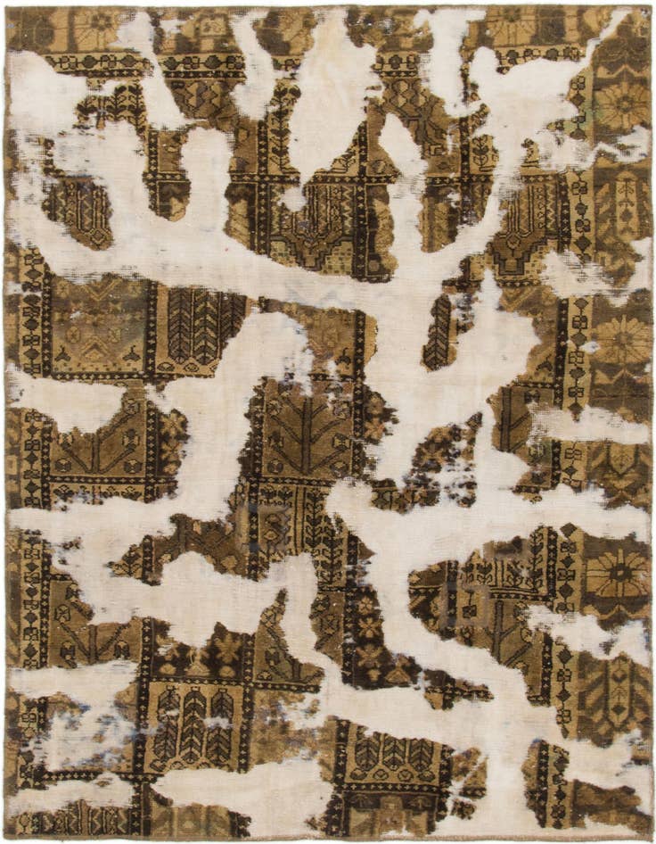 Detail image of 5' 2 x 7' Hand Knotted Ultra Vintage Persian Wool Rug