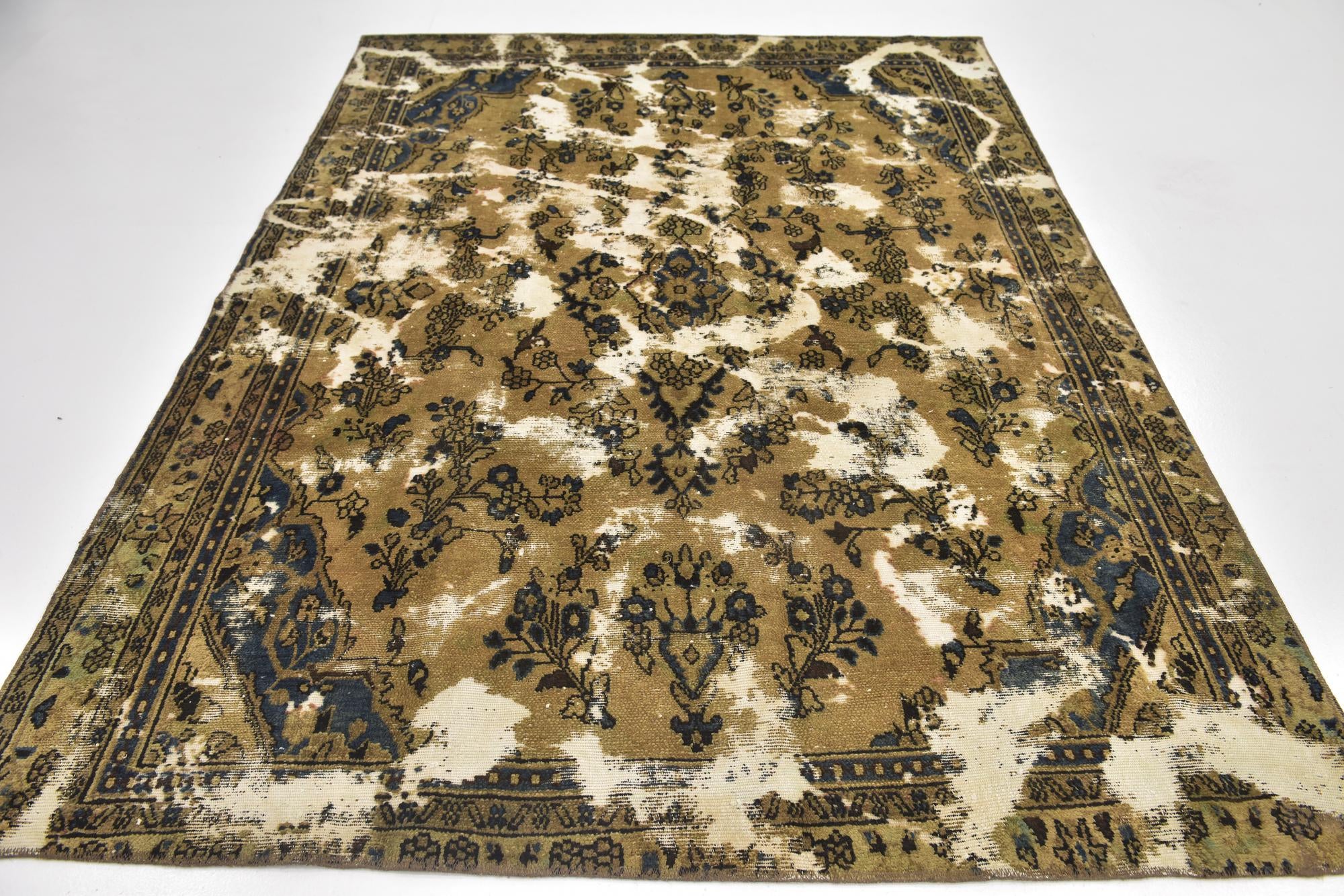 6' 3 x 8' 10 Hand Knotted Ultra Vintage Persian Wool Rug