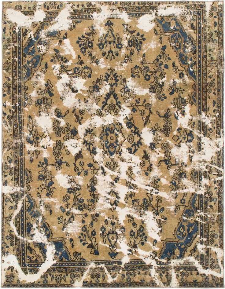 Detail image of 6' 3 x 8' 10 Hand Knotted Ultra Vintage Persian Wool Rug