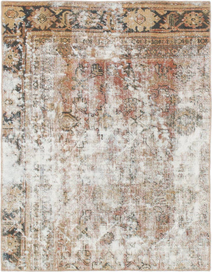 Detail image of 4' x 5' 10 Hand Knotted Ultra Vintage Persian Wool Rug