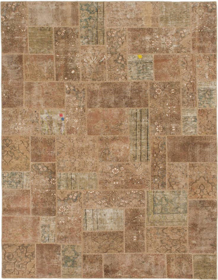 Detail image of 6' 10 x 10' 2 Hand Knotted Ultra Vintage Persian Wool Rug