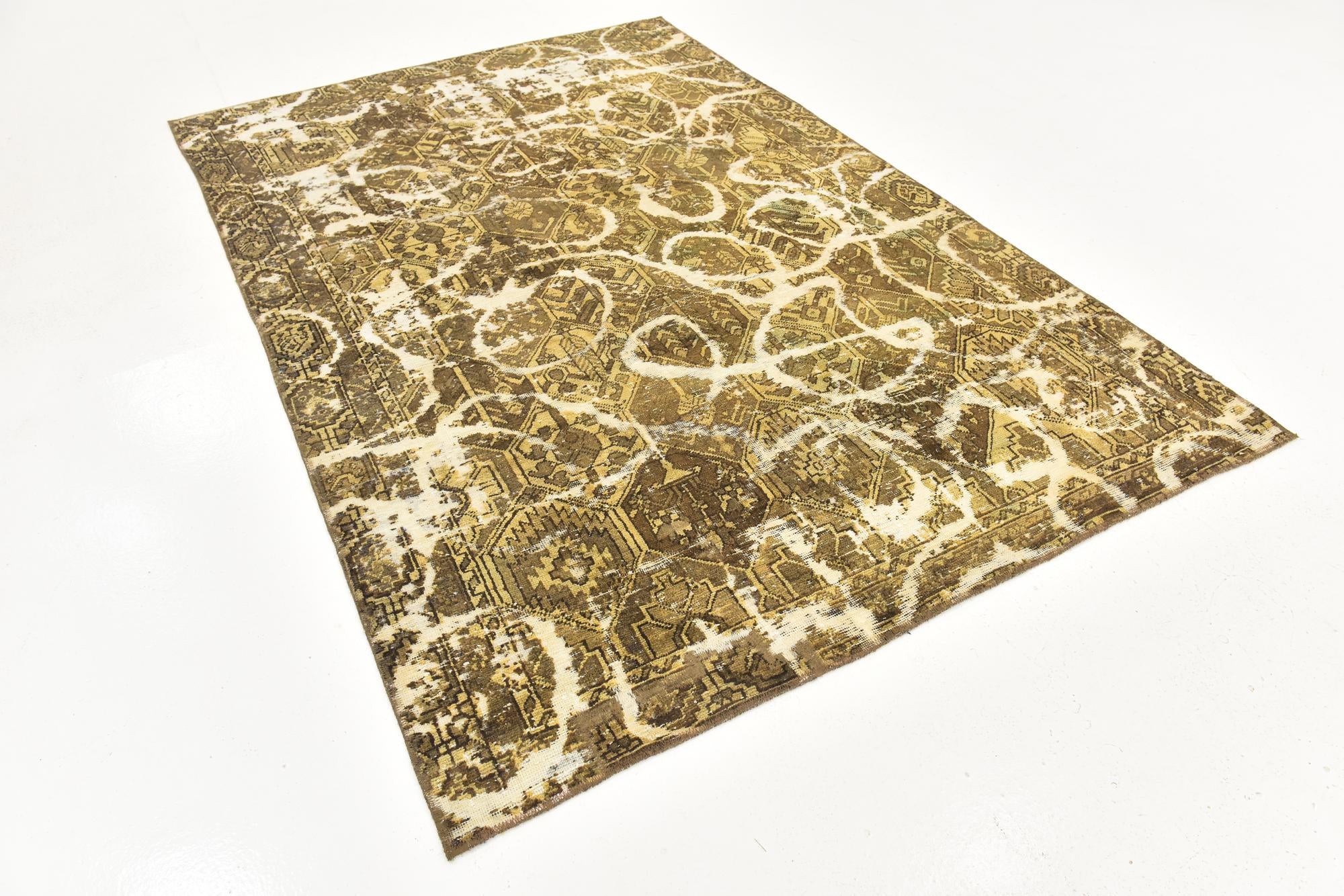 5' 10 x 8' 10 Hand Knotted Ultra Vintage Persian Wool Rug