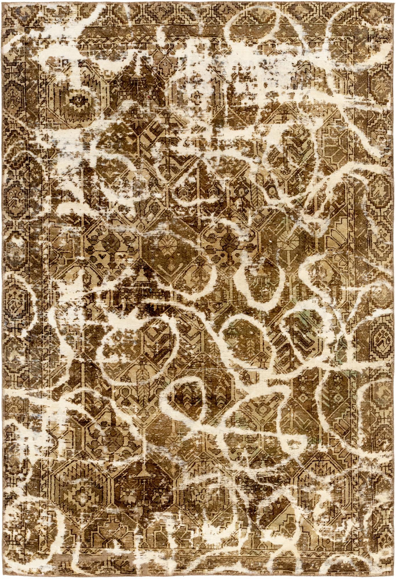 5' 10 x 8' 10 Hand Knotted Ultra Vintage Persian Wool Rug