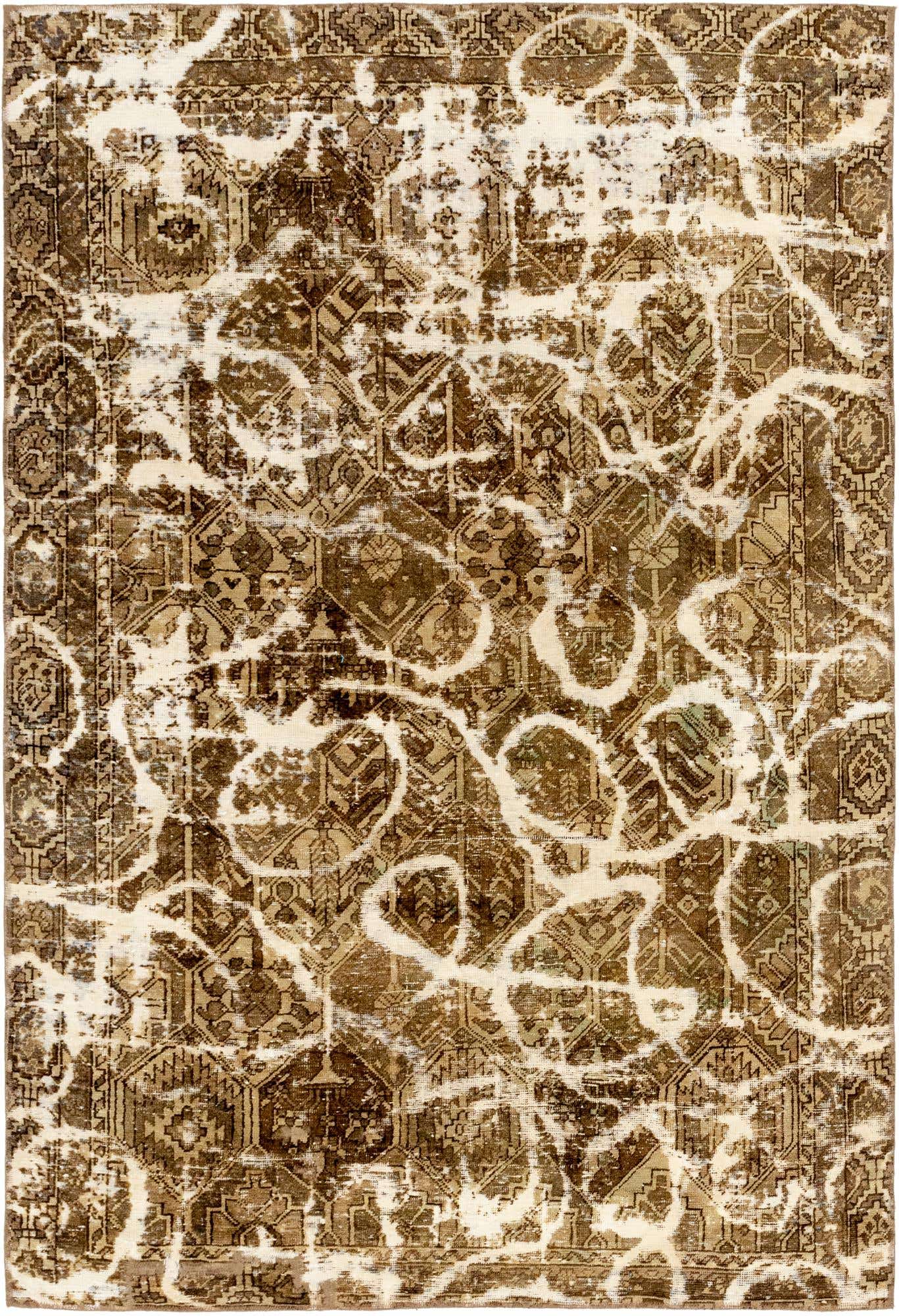 5' 10 x 8' 10 Hand Knotted Ultra Vintage Persian Wool Rug