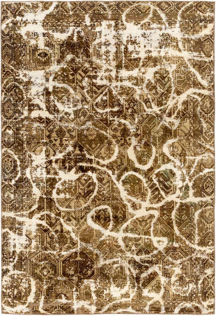 5' 10 x 8' 10 Hand Knotted Ultra Vintage Persian Wool Rug