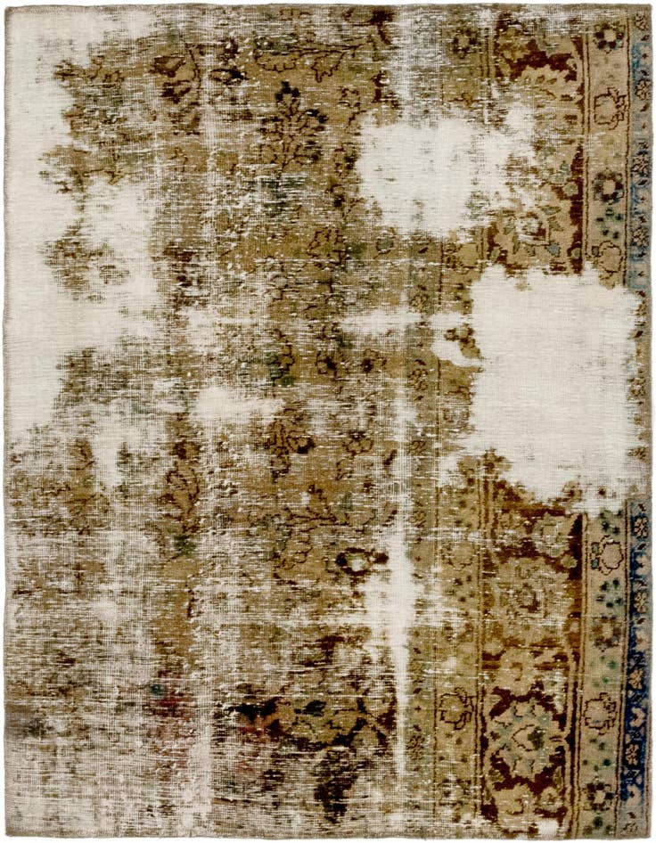 Detail image of 3' 9 x 5' 5 Hand Knotted Ultra Vintage Persian Wool Rug