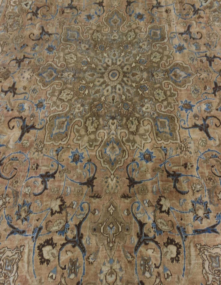 Detail image of 9' 7 x 12' 7  Hand Knotted Ultra Vintage Persian Wool Rug