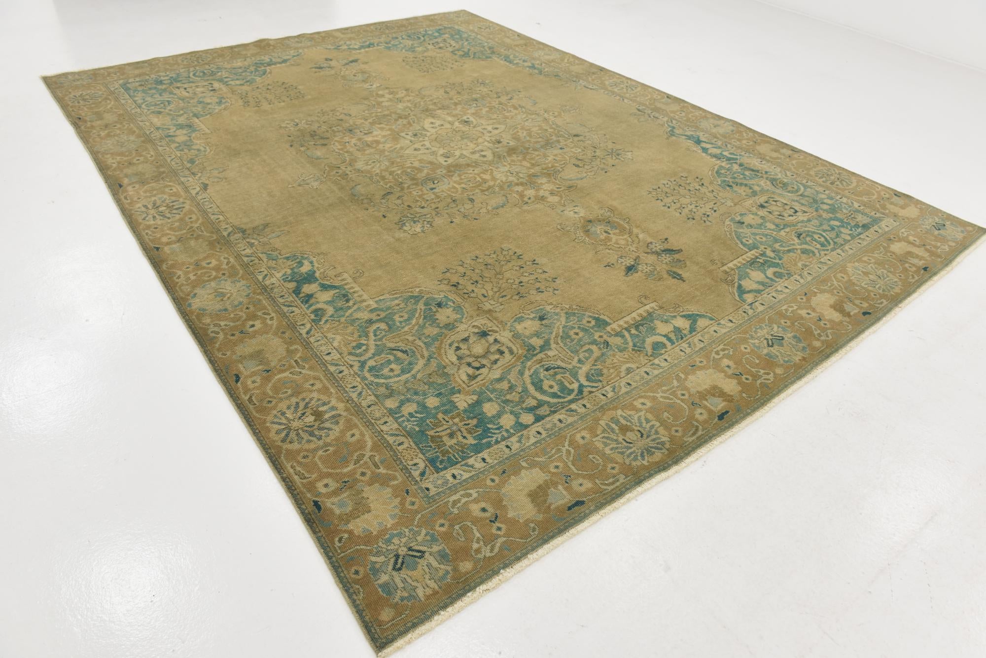 9' 5 x 12' 2 Hand Knotted Ultra Vintage Persian Wool Rug