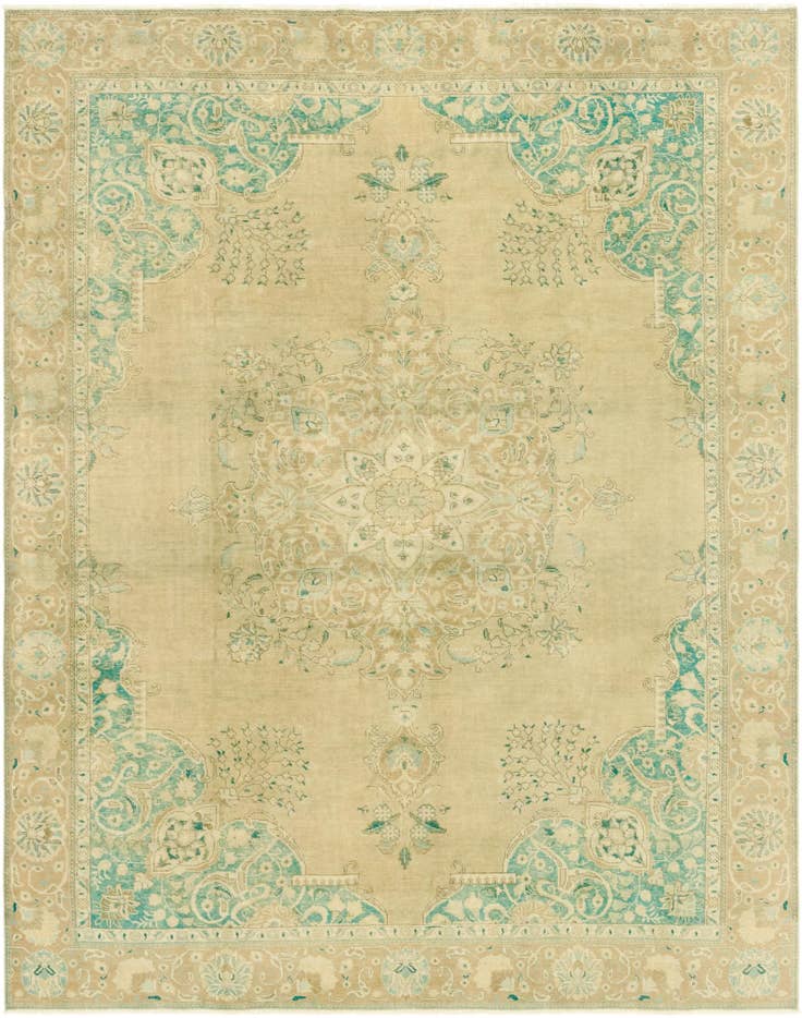 Detail image of 9' 5 x 12' 2 Hand Knotted Ultra Vintage Persian Wool Rug