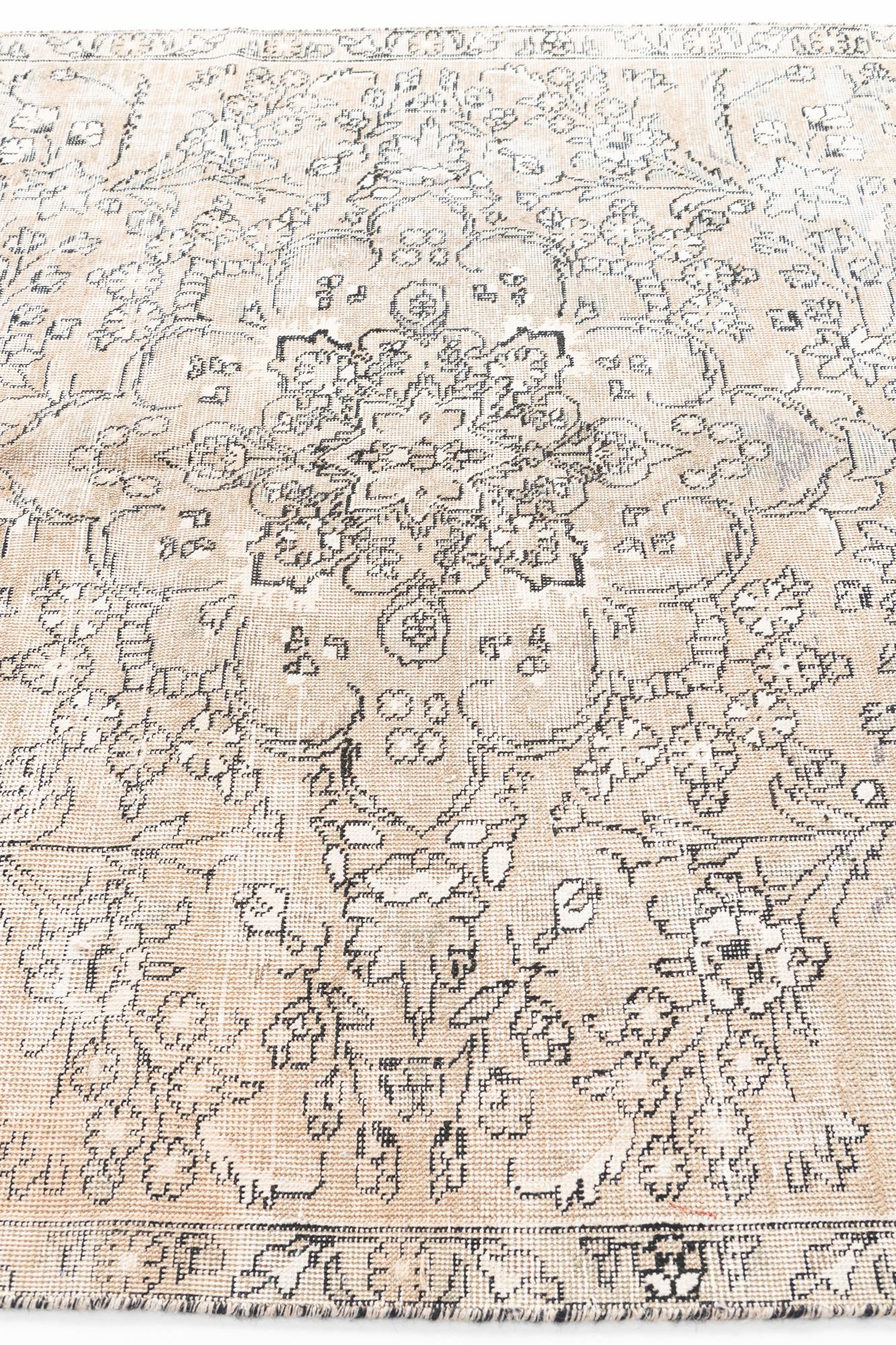 5' 8 x 9' 3 Hand Knotted Ultra Vintage Persian Wool Rug