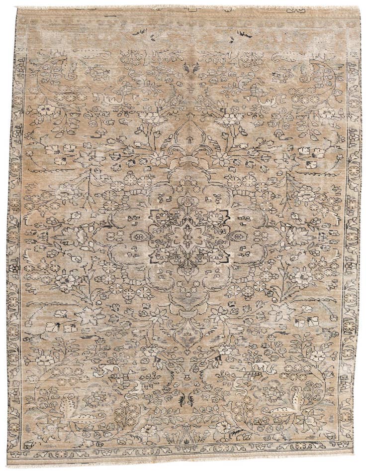 Detail image of 5' 8 x 9' 3 Hand Knotted Ultra Vintage Persian Wool Rug