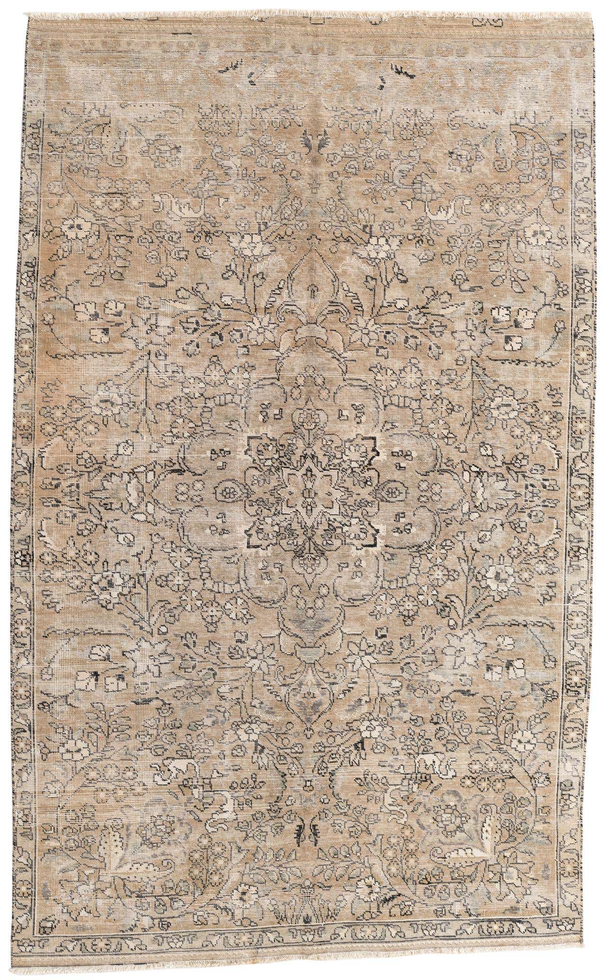 5' 8 x 9' 3 Hand Knotted Ultra Vintage Persian Wool Rug