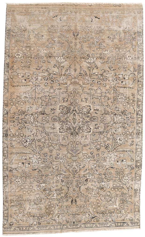 5' 8 x 9' 3 Hand Knotted Ultra Vintage Persian Wool Rug