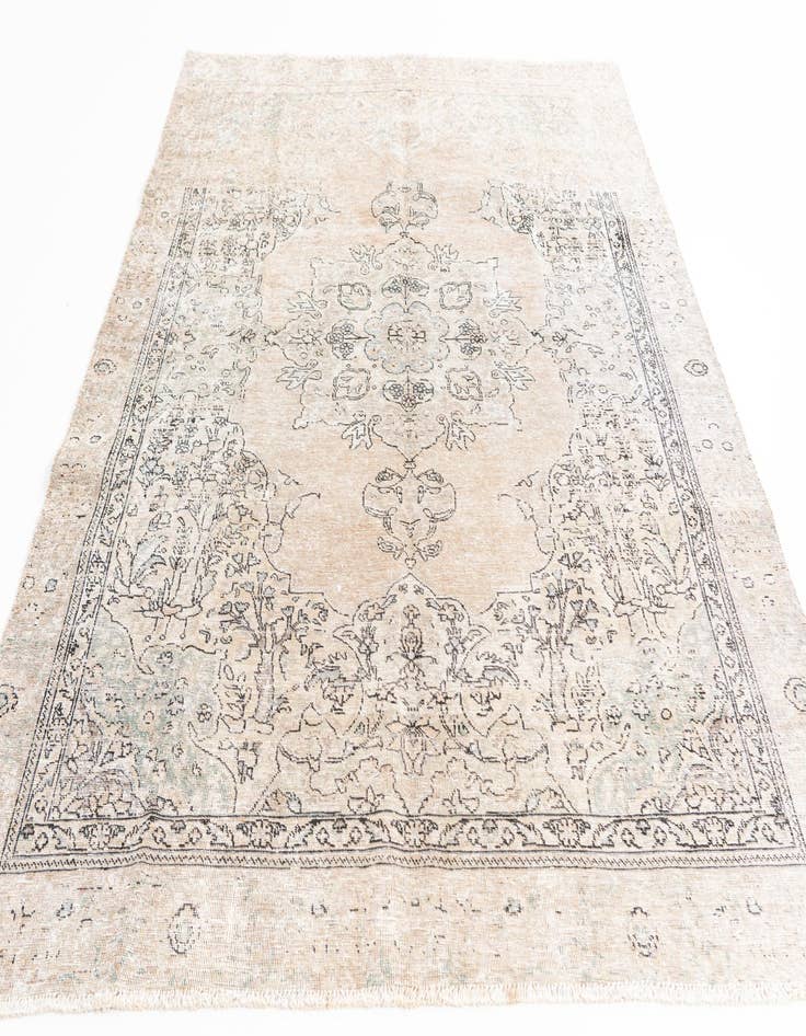 Detail image of 6' 3 x 9' 2  Hand Knotted Ultra Vintage Persian Wool Rug