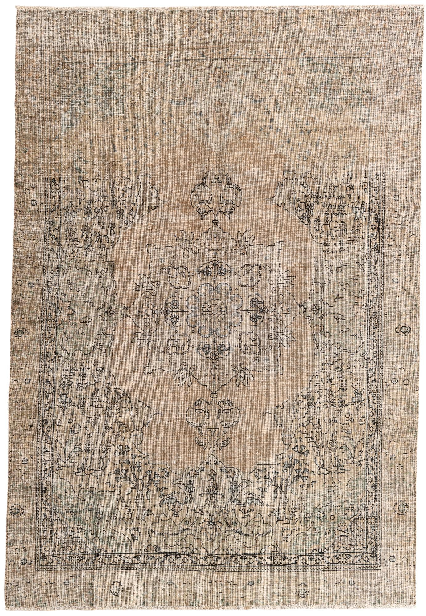 6' 3 x 9' 2 Hand Knotted Ultra Vintage Persian Wool Rug