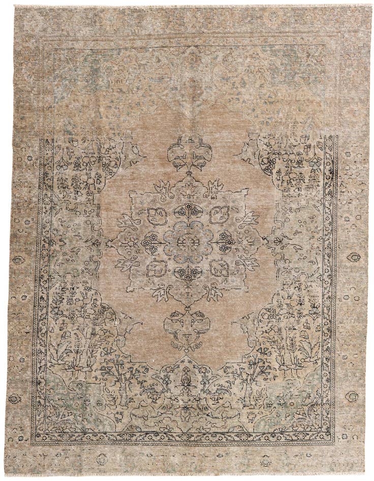 Detail image of 6' 3 x 9' 2 Hand Knotted Ultra Vintage Persian Wool Rug