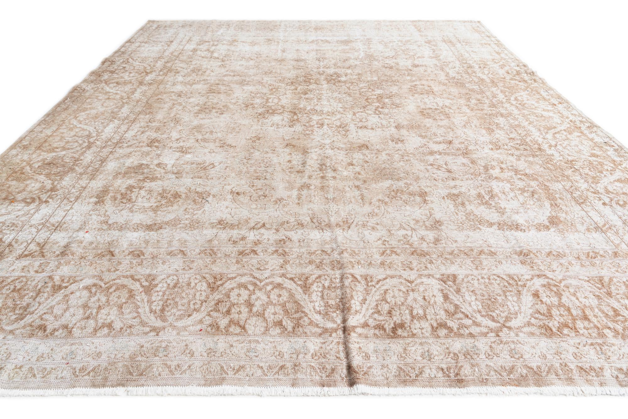 9' 8 x 12' 7 Hand Knotted Ultra Vintage Persian Wool Rug