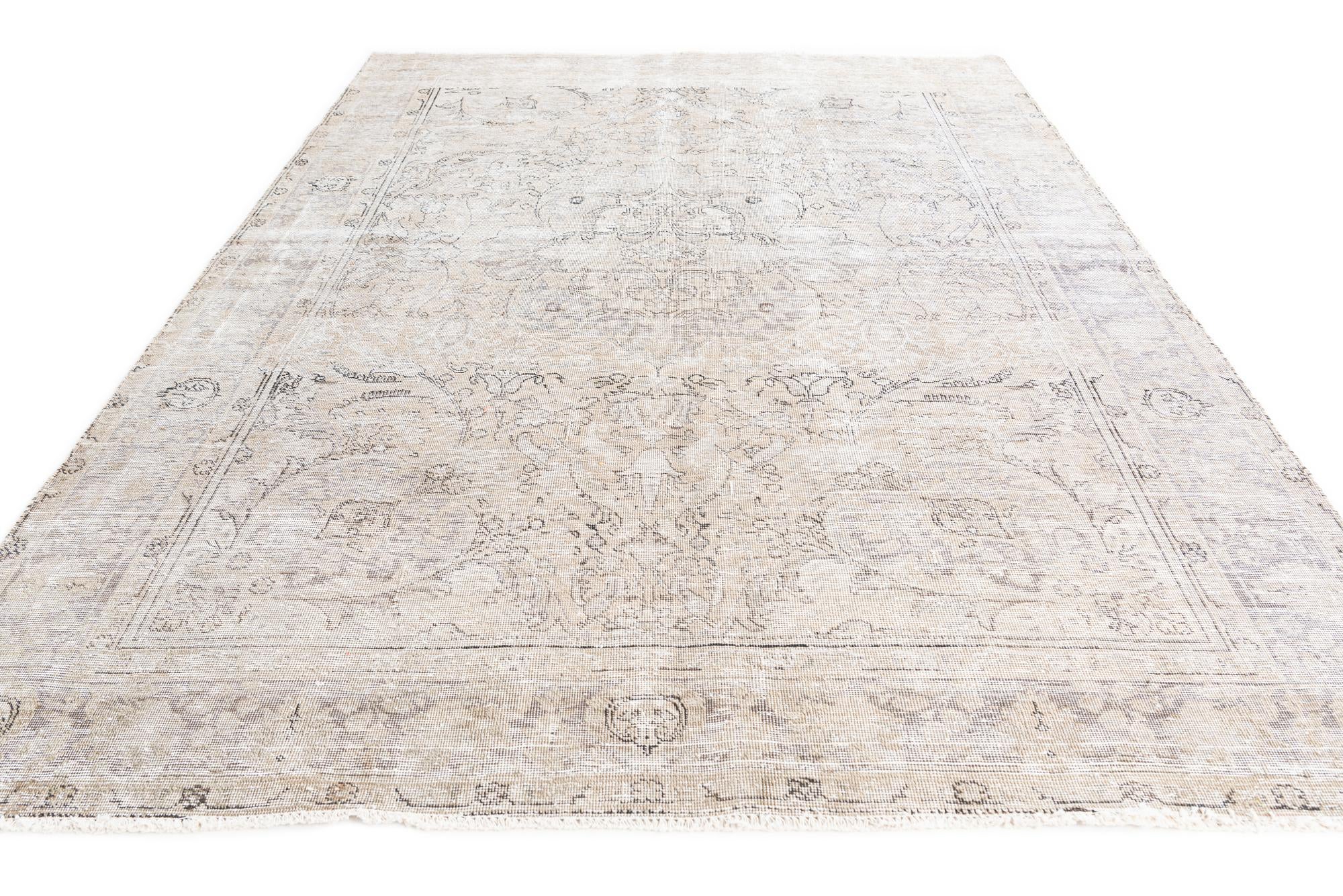 6' 5 x 9' 2 Hand Knotted Ultra Vintage Persian Wool Rug