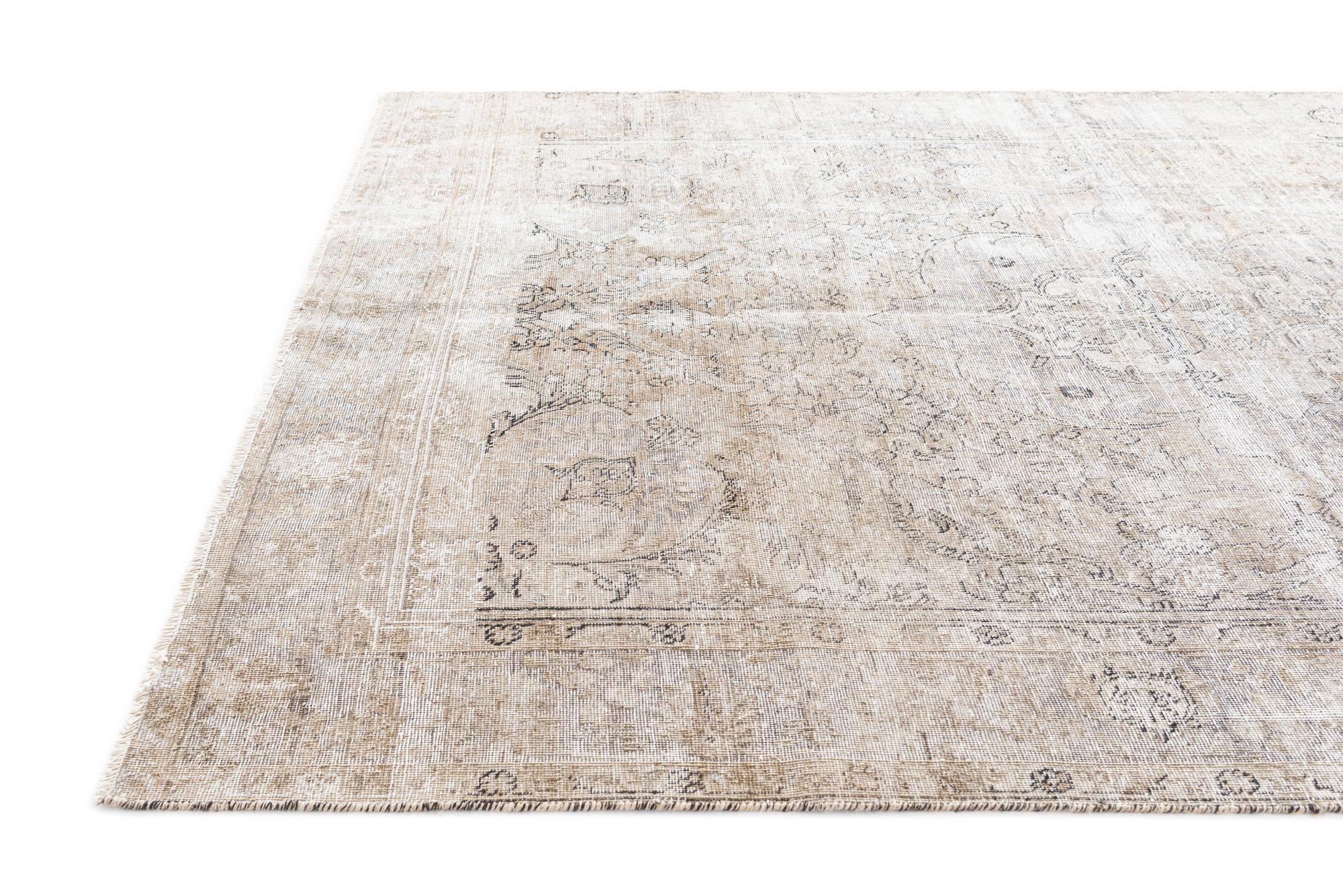6' 5 x 9' 2 Hand Knotted Ultra Vintage Persian Wool Rug