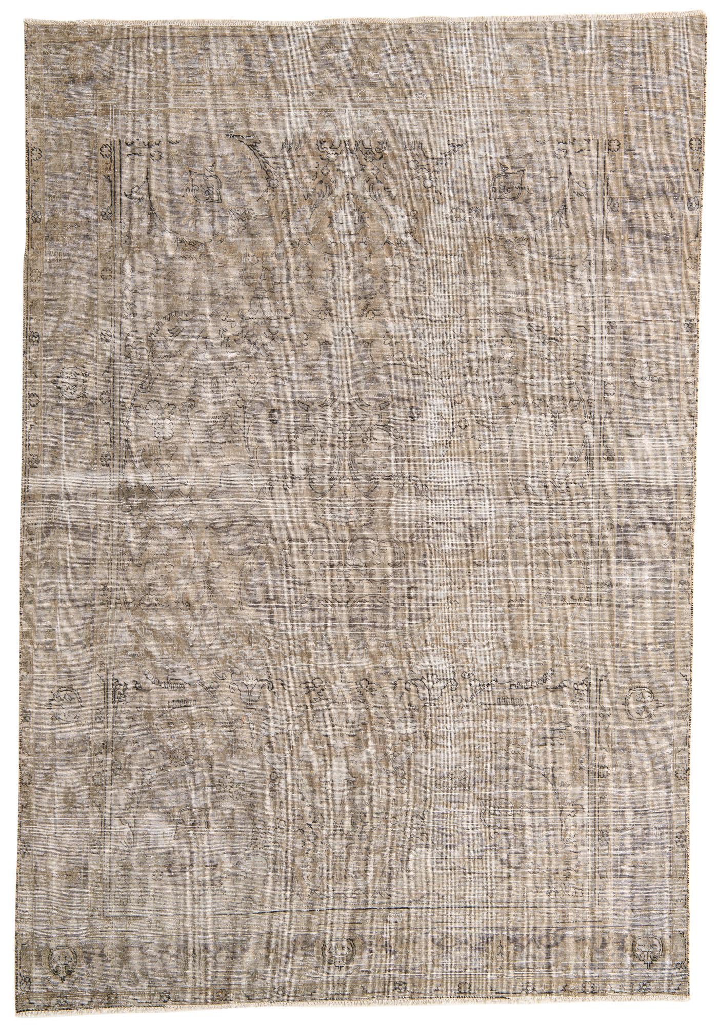 6' 5 x 9' 2 Hand Knotted Ultra Vintage Persian Wool Rug