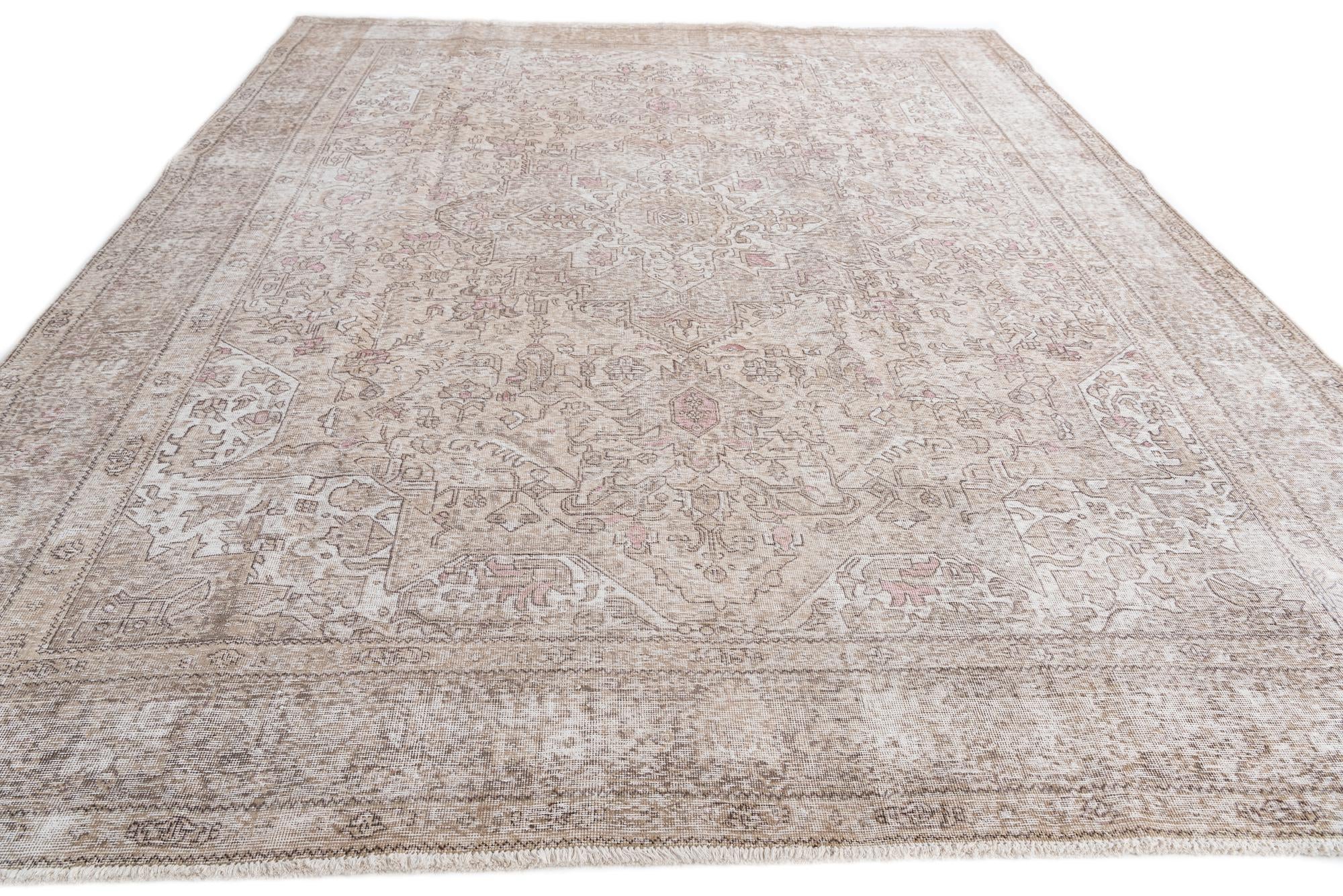 9' 9 x 12' 5 Hand Knotted Ultra Vintage Persian Wool Rug