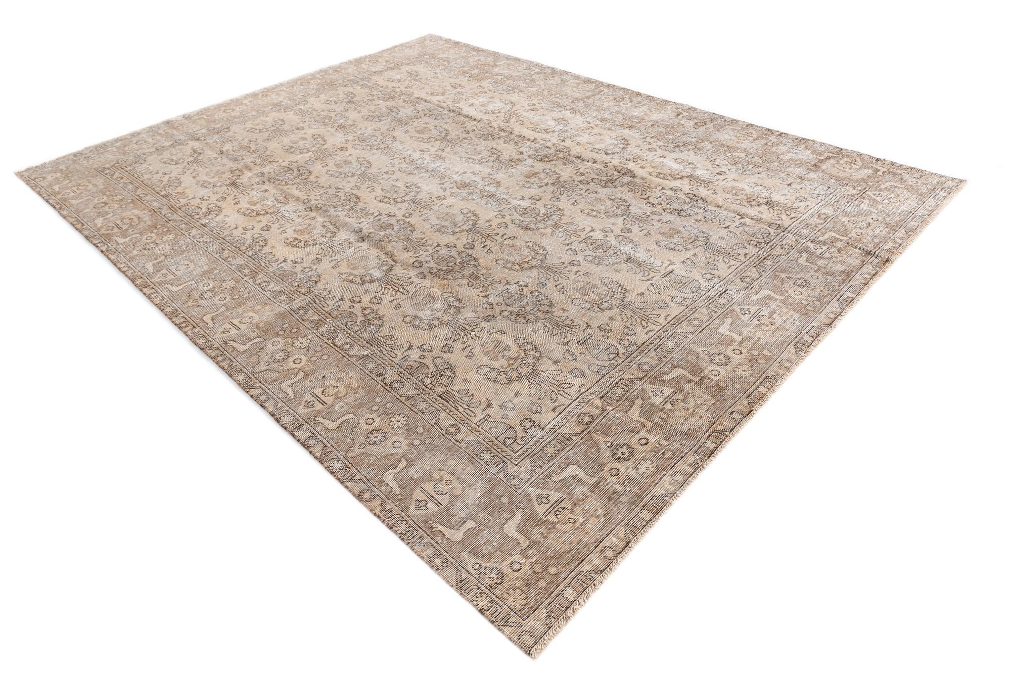 9' 4 x 12' Hand Knotted Ultra Vintage Persian Wool Rug