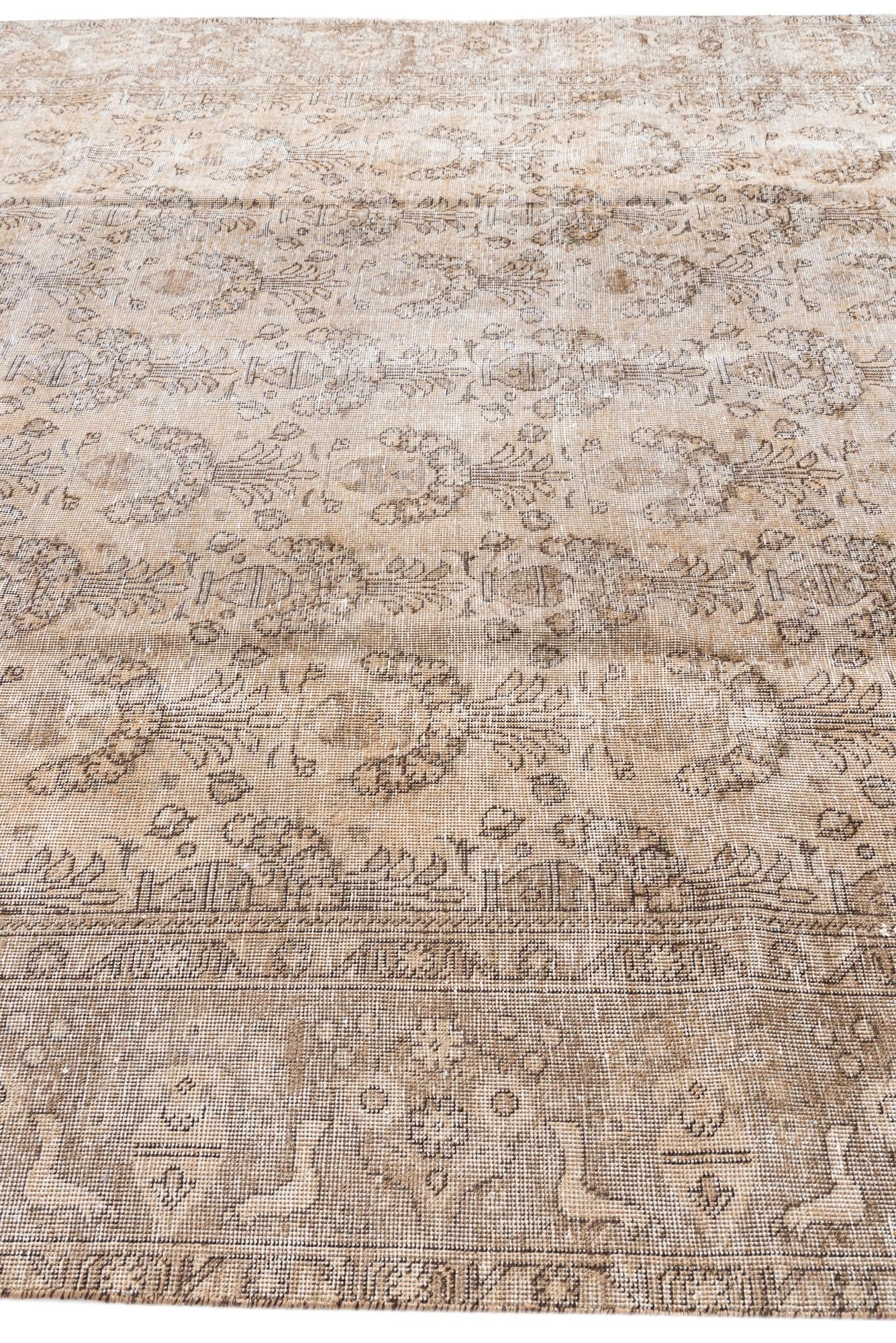 9' 4 x 12' Hand Knotted Ultra Vintage Persian Wool Rug