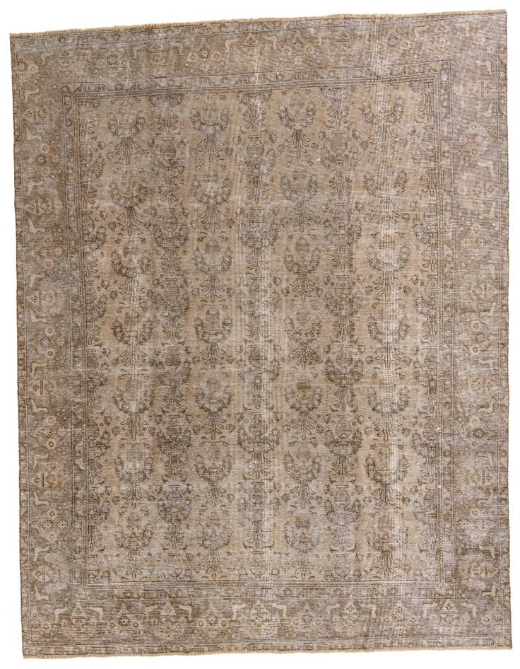 Detail image of 9' 4 x 12' Hand Knotted Ultra Vintage Persian Wool Rug