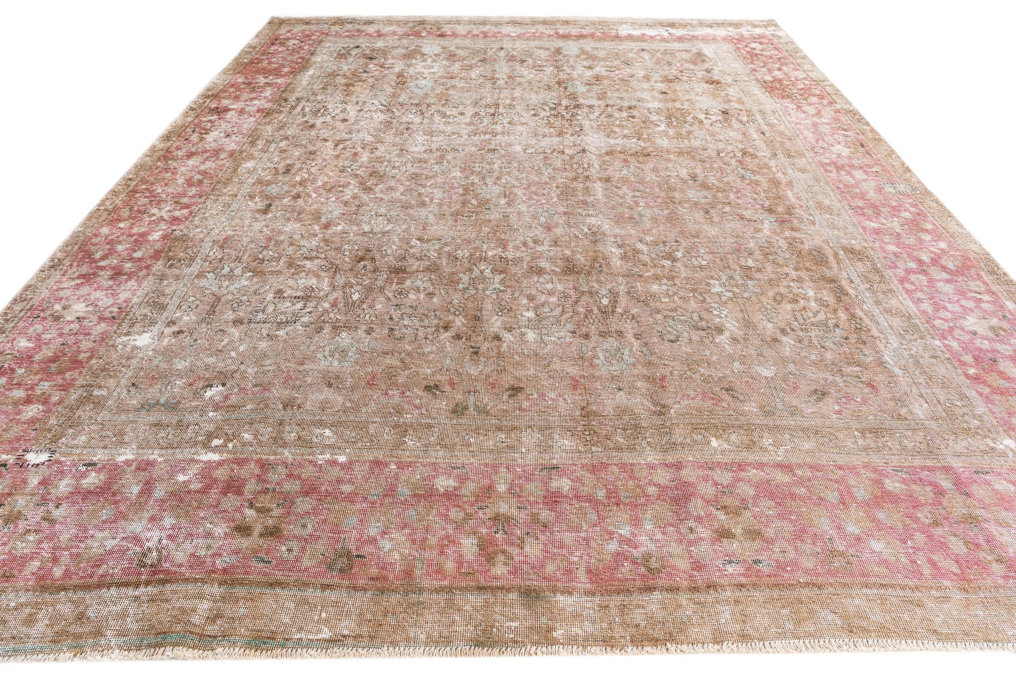 9' 5 x 12' 1 Hand Knotted Ultra Vintage Persian Wool Rug