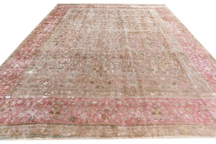 9' 5 x 12' 1 Hand Knotted Ultra Vintage Persian Wool Rug