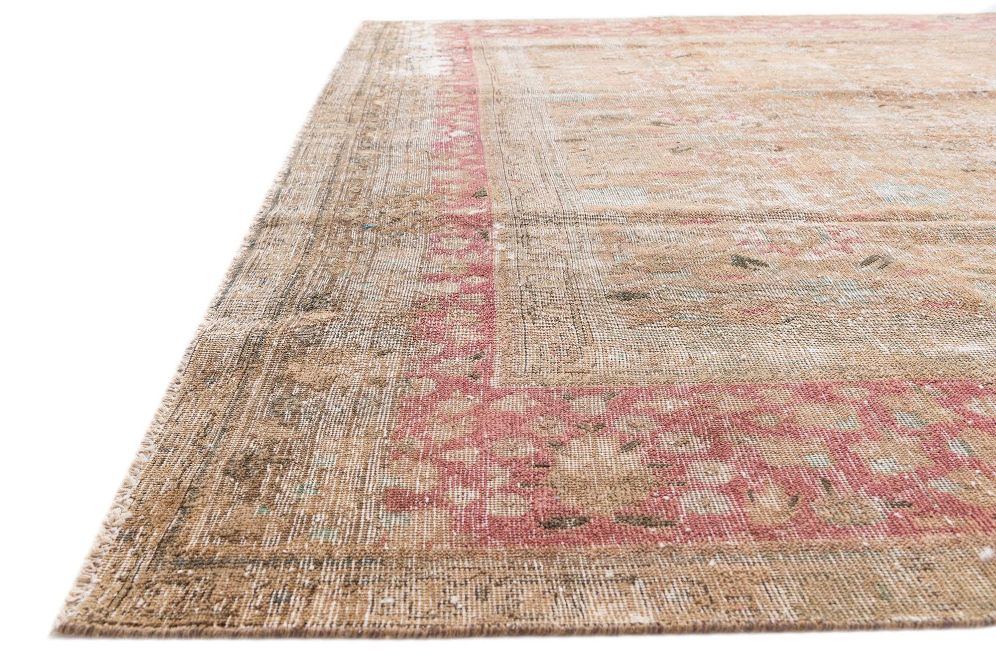 9' 5 x 12' 1 Hand Knotted Ultra Vintage Persian Wool Rug