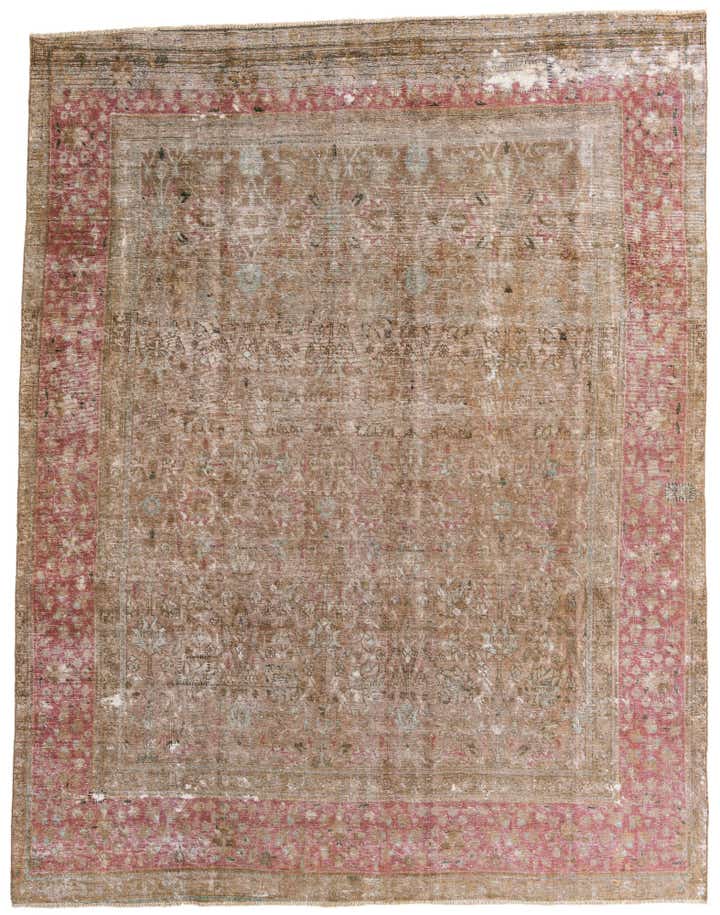 9' 5 x 12' 1 Hand Knotted Ultra Vintage Persian Wool Rug