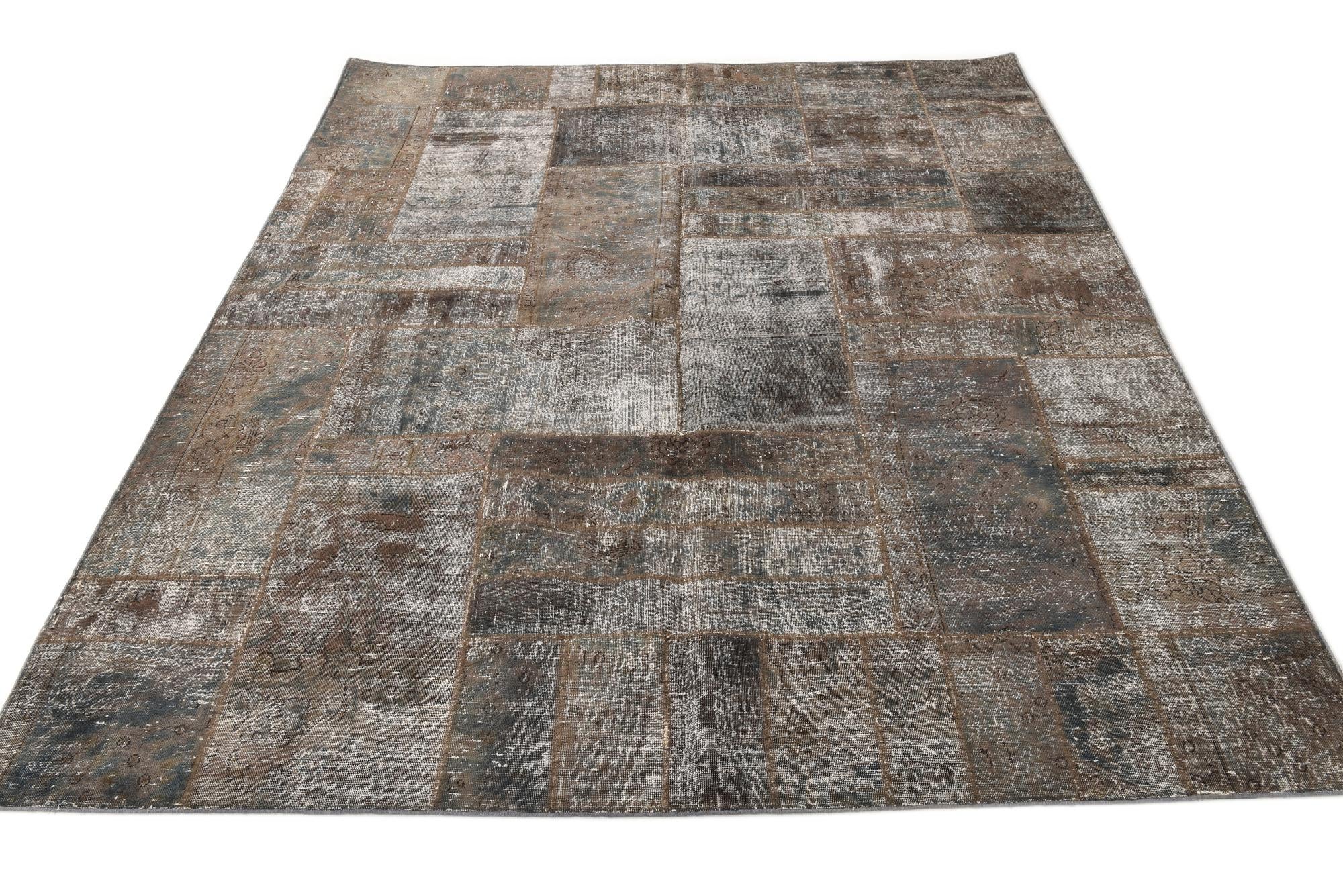 6' 9 x 8' Hand Knotted Ultra Vintage Persian Wool Rug