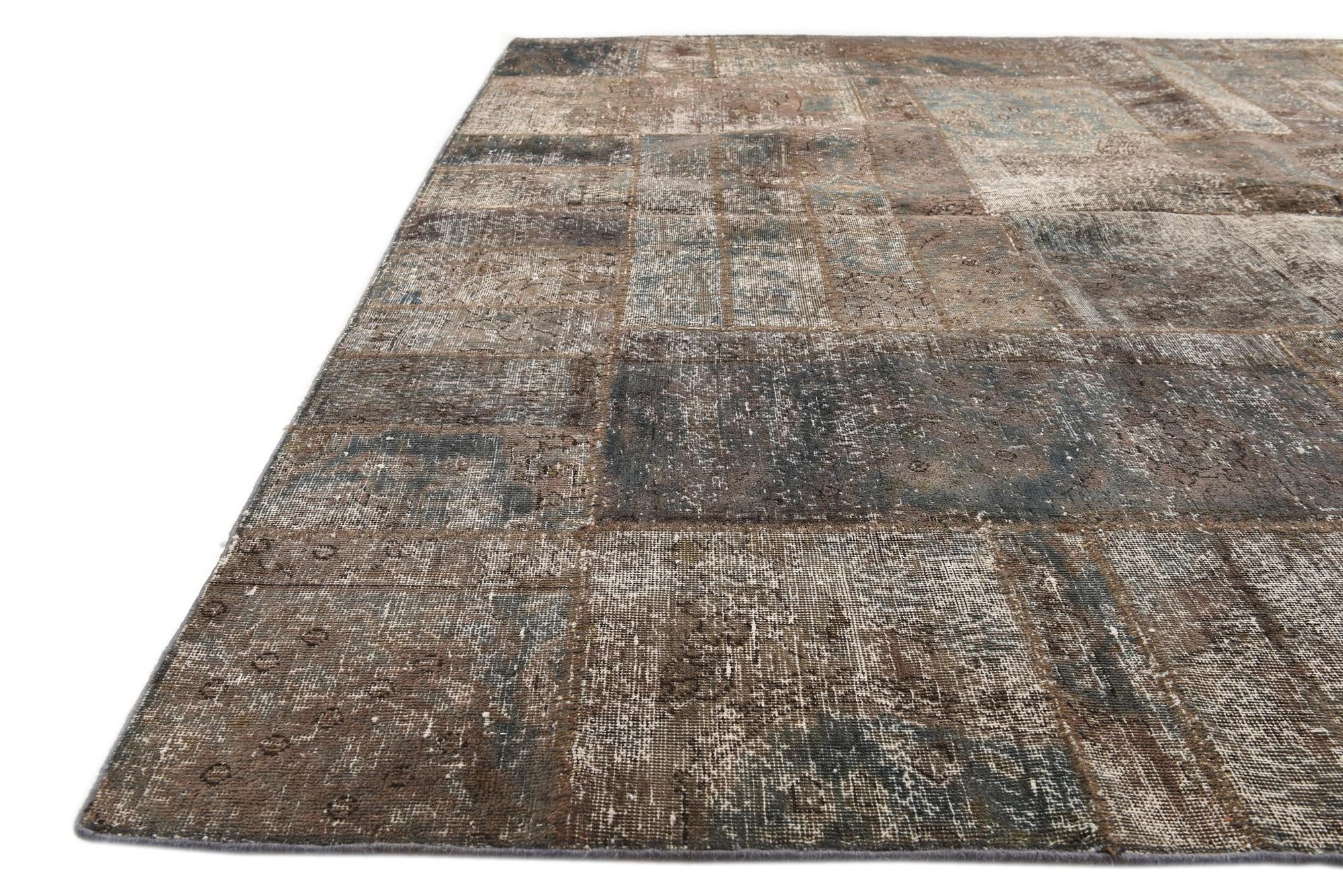 6' 9 x 8' Hand Knotted Ultra Vintage Persian Wool Rug