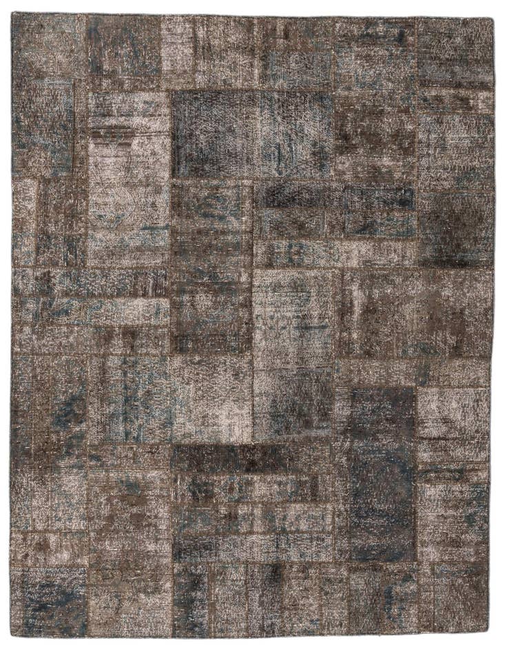 Detail image of 6' 9 x 8' Hand Knotted Ultra Vintage Persian Wool Rug