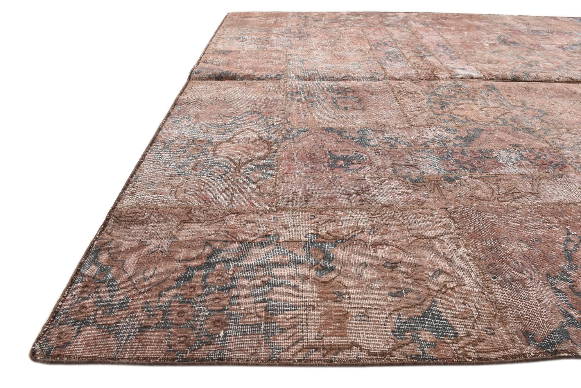 6' 9 x 9' 9 Hand Woven Ultra Vintage Wool Rug